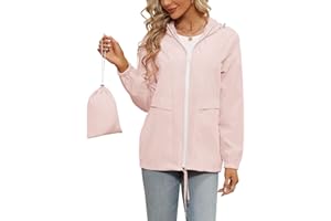 Tisfeer Regenjacke Damen Wasserdicht Leicht Regenmantel Windbreaker Packbar Dünne Regenjacken Windjacke mit Kapuze