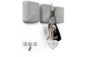 ‎BETOLZ BETOLZ® Design Schlüsselhalter Magnetisch aus Beton [‎7,5 x 7,5 x 2,5cm] Alternative zum Schlüsselbrett ohne Bohren/Schlüsselaufbewahrung zum Kleben - 3er Set