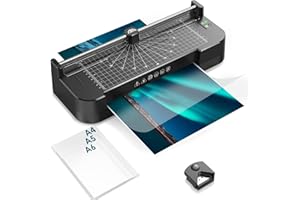 MAXDONE Plastificatrice A4, 4 in 1 Laminatrice a Caldo e a Freddo con Taglierina per Carta ad Angolo Rotondo, 30 Fogli di Laminazione A4 A5 A6, per Ufficio Casa, Scuola…