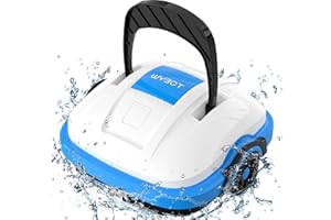 WYBOT Cordless Robotic Pool Cleaner, Automatic Pool Vacuum, IPX8 Waterproof, Powerful Suction, Dual-Motor, 180μm Fine Filter for Above Pool-White