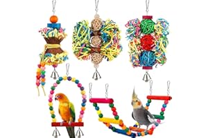BBJINRONJY Bird Parakeet Toys Foraging Shredding Toys Parrot Cage Accessories Hanging Toys Bird Swing Bird Ladder for Parrots Lovebird Cockatiel Conure