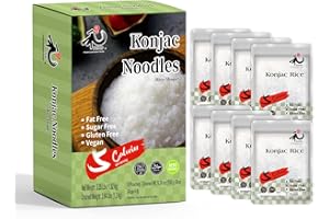 YUHO Shirataki Konjac Rice, 8 x 150 g, Vegan Food Gluten-Free Rice