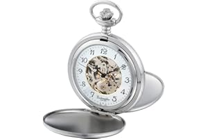 Montre de Poche Eichmüller mécanique, Double Couvercle, partiellement Squelette, Peut être Ouverte des Deux côtés