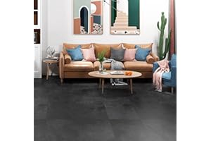 Livelynine Suelo Vinilo Autoadhesivo Antracita Gris Losetas Vinilo para Suelo 30x30 Impermeable Suelos de Vinilo Adhesivos para Suelos Habitación Baldosas Adhesivas Suelo Baño Cocina Salón 4 Losetas