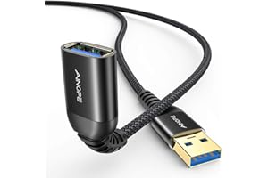 2 sztuki 1 + 1 m USB przedłużacz AINOPE USB 3.0 przedłużacz A wtyczka na gniazdo A z eleganckimi aluminiowymi wtyczkami, nylonowa osłona materiałowa do czytnika kart, klawiatury, drukarki, skanera,