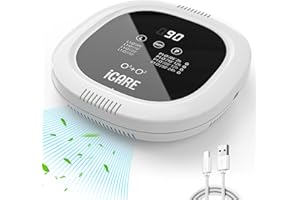 ICARE Générateur d'Ozone, 10000 mAh Rechargeable Purificateur d'air à Ions Négatifs Ozonizer, Stérilisateur d'Odeurs pour Chambre, Salle de Bain, Cuisine, Animaux Domestiques, Voiture, Formaldéhyde Chasse