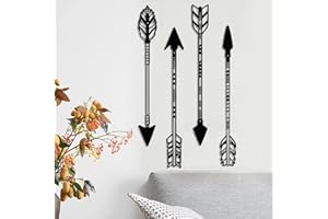 DUOOLN Metal Arrow Wall Decor Native American Wall Art Farmhouse Rustic Style Wall Sign 4 Pcs 17in Arrows Home Decor for Kitchen,Living Room,Indoor and Outdoor.(4Pcs Black Arrow)