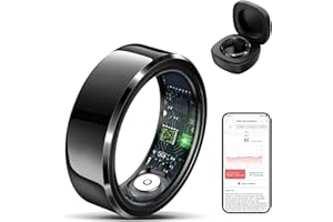 feifuns Smart Rings Wearable, Fitness Trackers with Multiple Sport Modes, Sleep Tracking - Heart Rate - Blood Oxygen - Temperature Trends - IP68 Waterproof (Black, 9#)