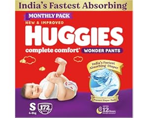 Huggies Baby Diapers 172 Count (S)