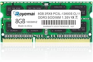 D DUOMEIQI DUOMEIQI 8Go PC3L-12800S RAM, 8GO DDR3L 1600 So-DIMM, DDR3 PC3-12800 1600 MHz 1.35V 2Rx8 Barrette de ram ddr3 8go pc Portable Dual Rank 204 Pin CL11