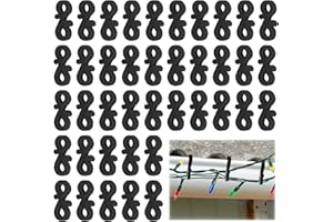 Cfythyab 60PCS Black Mini Gutter Hanging Hooks for Christmas Light Xmas Icicle Fairy String, S Shape Hanging Hooks