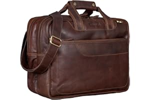 STILORD 'Astor' Große Lehrertasche Leder für Herren Damen Vintage Aktentasche XL Businesstasche Umhängetasche für breite A4 Ordner Laptop Trolley Aufsteckbar