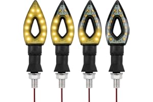 SMOMEND 4 PCS Indicatori di Direzione Moto, Frecce Moto LED con Luminoso Flowing Water, 12V Indicatori Segnale Luce Impermeabile e Universale per Motociclo Scooter Bicicletta Elettrica(Ambra)