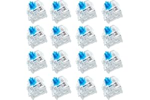 GQUNIT 20 PCS Blue Switch Replacement 3 PIN Blue Mechanical Keyboard Dustproof Keyboard Switch, Switches Clicky Accurate Typing for Mechanical Gaming Keyboard