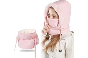 TAGVO Pasamontañas de Invierno para Niños, Multifuncional Cortaviento Gorro de Invierno con Termico Forro Polar, Pasamontañas de Esquí Ciclismo Calentador de Cuello para Niños Niñas al Aire Libre
