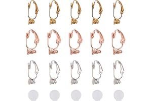 PH PANDAHALL PandaHall - Convertitore a clip in ottone, 30 pezzi, 3 colori, con 30 cuscinetti in silicone, per orecchini, orecchini non forati, per gioielli, che fa scoperte