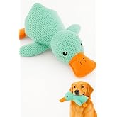 Busstier K&ouml;pek Oyuncağı &Ouml;rdek Şekilli Peluş Sesli ve Hışırtılı Dayanıklı &Ccedil;iğneme ve Isırma Oyuncağı Anti Stres Yumuşak Peluş 