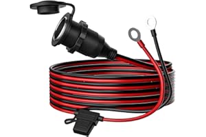 ‎RGBER RGBer® Zigarettenanzünder 12V Steckdose|Zigarettenanzünder Steckdose mit Kabel,Sicherung & Ringösen|Einbau Zigarettenanzünder Steckdose für Motorrad, Wohnmobil, Boot