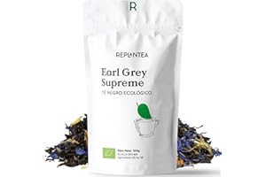 REPLANTEA CUIDAMOS TU NATURALEZA TE EARL GREY SUPREME 100% Orgánico 100g (50 Tazas) | TE NEGRO EARL GREY con Auténtica Bergamota REPLANTEA®