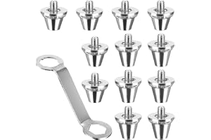 12 stycken skruvdubbar fotboll reservdosor med dubbnycklar, fotbollsskruvbollar kompatibla med Nike reservdubbar i metall, 2 storlekar, 11 mm, 13 mm