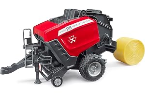 Bruder 02039 – Massey Ferguson rundbollspress RB 4180 V – balpress, skördemaskin, bondgård, traktor, halmbollar