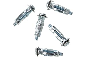 AHC K-ZPCW420B5 M4 x 20 mm Interset Hollow Wall Anchor and Zinc Plated Screw - Zinc/Clear (Pack of 5)