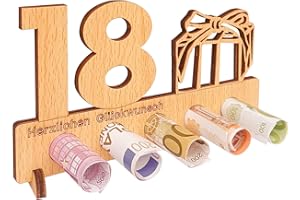 Bohoray 18° Compleanno Regalo in Legno, Regalo in Denaro Imballaggio, Regalo di Compleanno in Denaro, Originali Compleanno Anniversario Regalo Per Amici, Fidanzata, Ragazze e Ragazzi