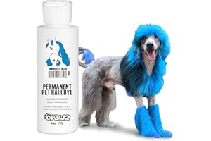 Opawz Permanente Tinte para Pelo de Perro, Profesional Salones Tinte para Pelo de Mascotas, Dura Más de 20 Lavados, Colores Brillantes para Perros y Caballos (Inocente Azul)