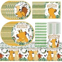Decorazioni Tavola Feste Set Stoviglie Feste Re Leone 41 Pezzi - Piatti, Tazze, Tovaglie Per Compleanno Set Compleanno Tema - 9