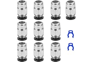 BUT THE COW Pack of 10 Pneumatic Connectors, Quick Connectors, PC4-M10 Plug Fitting, PTFE Push-Fit Fitting, Quick Fitting for 3D Printers (G1/8 Inch x 4 mm)