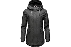 Navahoo Damen Winterjacke Kurze Regenjacke warm gefüttert mit Kapuze Lindraa XS-3XL