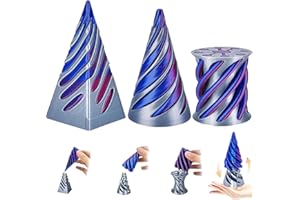 FDRJKN 3d Printed Fidget Toy, Spiral Cone Fidget Toy, Impossible Pyramid Passthrough Sculpture, Impossible Cone, Mini Stress Relief Desktop Passthrough Sculpture Fidget Toys for Kids and Adults Desk Toys