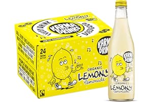 KARMA COLA Karma Drinks Lemony Lemonade (24 x 300ml Bottles), Natural Ingredients, Fairtrade, Gluten Free, Vegan Friendly, Delicious Soft Drink, Carbonated Fizzy Drink, Organic, No GMO
