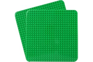 CABEESKII Grande plaque compatible avec Lego Duplo, 38 x 38 cm, jouet de construction pour filles et garçons (2 pièces, vert, vert)