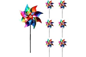 Moulin à Vent Réfléchissant, FainFun 6 Pièces Moulin à Vent Anti Pigeon Réfléchissant, Moulin à Vent Jardin Anti Oiseaux, pour Les Terres Agricoles, Les Vergers, Les Jardins, Les Pelouses