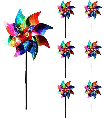 Lot De 6 Moulins à Vent Réfléchissants GmwyCzV – Répulsif Oiseaux Pour Jardin, Balcon, Verger
