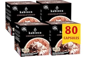 Kabioca - Chocolat Chaud riche et onctueux - 5x16 Dosettes d'origine végétale pour préparation Chocolat Chaud - Dosettes tout en un compatibles avec machine Dolce Gusto®