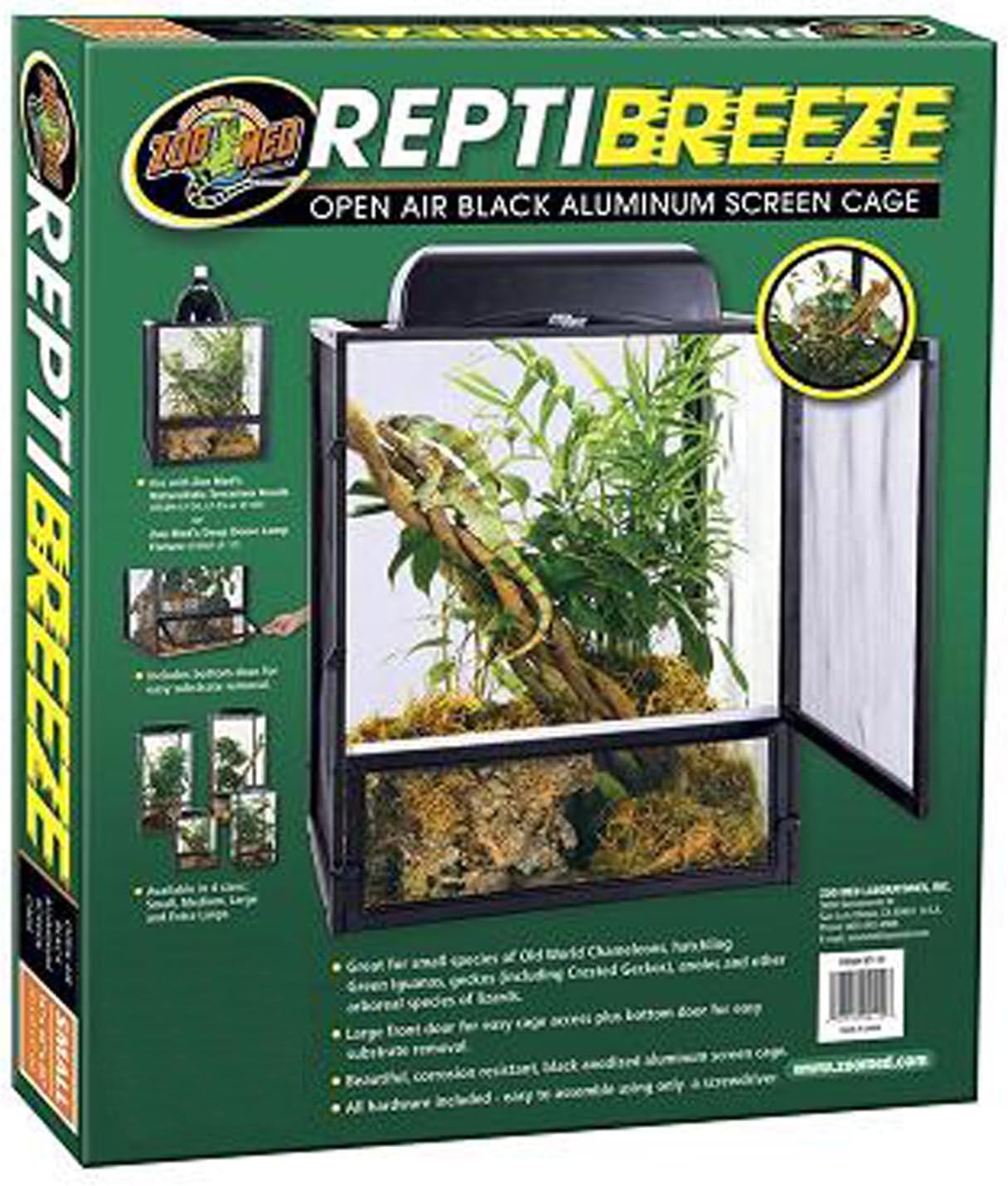 Croci zoomed Zoo Med Repti Breeze Screen Cage, 61 x 61 x 122 cm,Black,XL