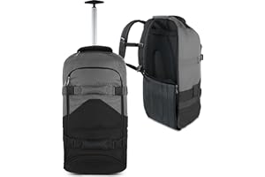 normani Reisetasche Trolley mit Rucksackfunktion 90 Liter - Backpacker mit Frontloader praktischer Reisetrolley und Rucksack in Einem mit 7 Fächern Farbe Schwarz/Grau