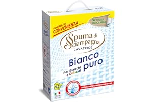 Spuma di Sciampagna - Detersivo Lavatrice Polvere Bianco Puro, Formula Concentrata con Azione Antigrigio Colori Brillanti, Igienizzante con Ossigeno Attivo - 4140 g - 92 Lavaggi