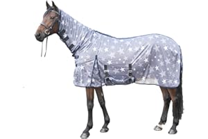 HKM Stars Combo Fliegendecke grau/weiß rückenlänge 125 cm