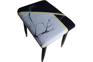 AQIGR Copri Pouf Rettangolare Copertura Dell'Ottomano Fodera per Sedia Copertura dello Sgabello per Pianoforte Copertura della Sedia ​Lavabile Fodera per Pouf (Color : #15, Size : 4PCS)