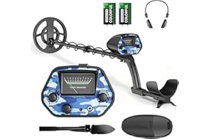 GJCrafts Détecteur de Métaux pour Adultes Débutant et Enfants, Métaux Détecteur avec Bobine Étanche de 20 cm Longeur Réglable (78-108 Cm), Disc & Mode Tout Métal 2 Modes (5090-SET)