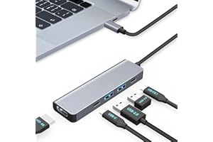 Moman Stacja dokująca, koncentrator USB C 5 w 1 z 100 W PD, 4K 30 Hz HDMI, 5 Gbps USB 3.0, 2.0, typ C, adapter multiportowy, wiele portów do myszy, klawiatury, dysków U, dysków flash, urządzeń
