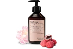 Jean & Len Handtvål Pingstros & Litchi, vegan, 250 ml | Rengör händerna skonsamt – flytande tvål i pumpflaska för smidigt mju
