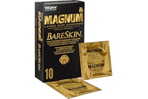 Magnum BareSkin Large Size Condoms by Trojan, Thin and Lubricated Condoms, with Premium Quality Latex , Pack of 10