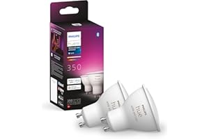 Philips Hue White and Color Ambiance Faretti Smart Led, Bluetooth, Dimmerabili, GU10, 4.3 W, 2 Pezzi