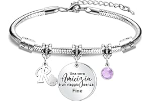SAMORION Regalo Amica Speciale Bracciale Regali Amicizia per Donne Bracciali con 26 Lettere Regali Migliore Amica Compleanno Idee Regali Amica Natale Regalo per Amica