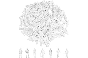 VICDUEKG 50 figuras modelo blanco sin pintar diferentes figuras de pie transeúntes carril H0 1:50, varias poses de personas en miniatura, personaje para proyecto de planificación arquitectónica