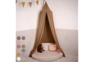 lilimaus Baldachim do pokoju dziecięcego, 100% bawełna, muślin, baldachim do łóżeczka dziecięcego, łóżeczka dziecięcego lub przytulnego kącika, dekoracja pokoju dziecięcego, prezent dla dziewczynek i